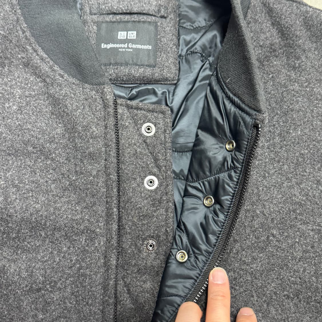 유니클로 x  엔지니어드가먼츠 누빔 울 봄버 3XL 상품이미지5