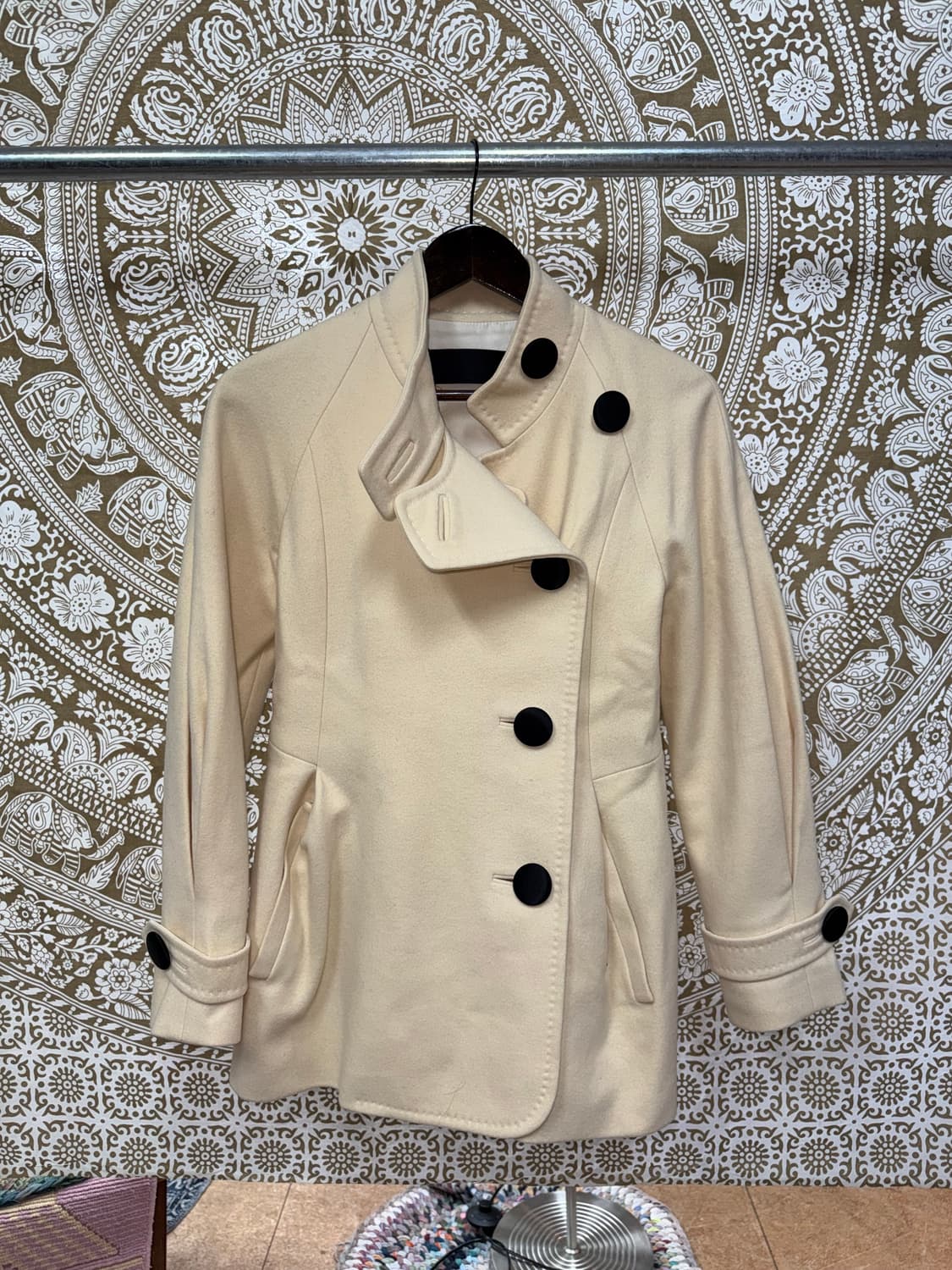 OBZEE 오브제 여성 버튼 디테일 모직 하프코트  상품이미지3