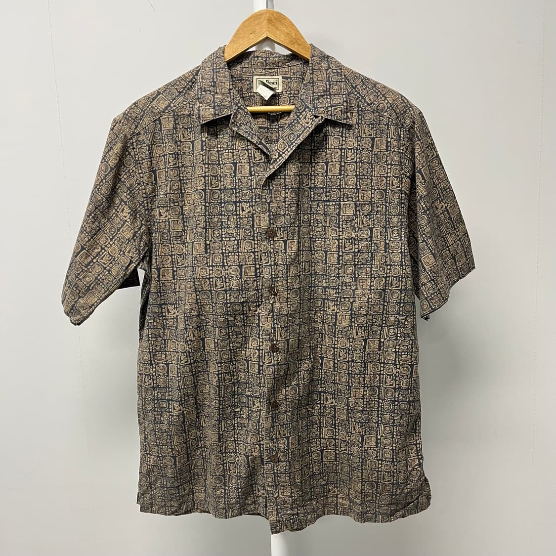 [S] LLBean 엘엘빈 빈티지 코튼 에스닉 반팔 셔츠 상품이미지1