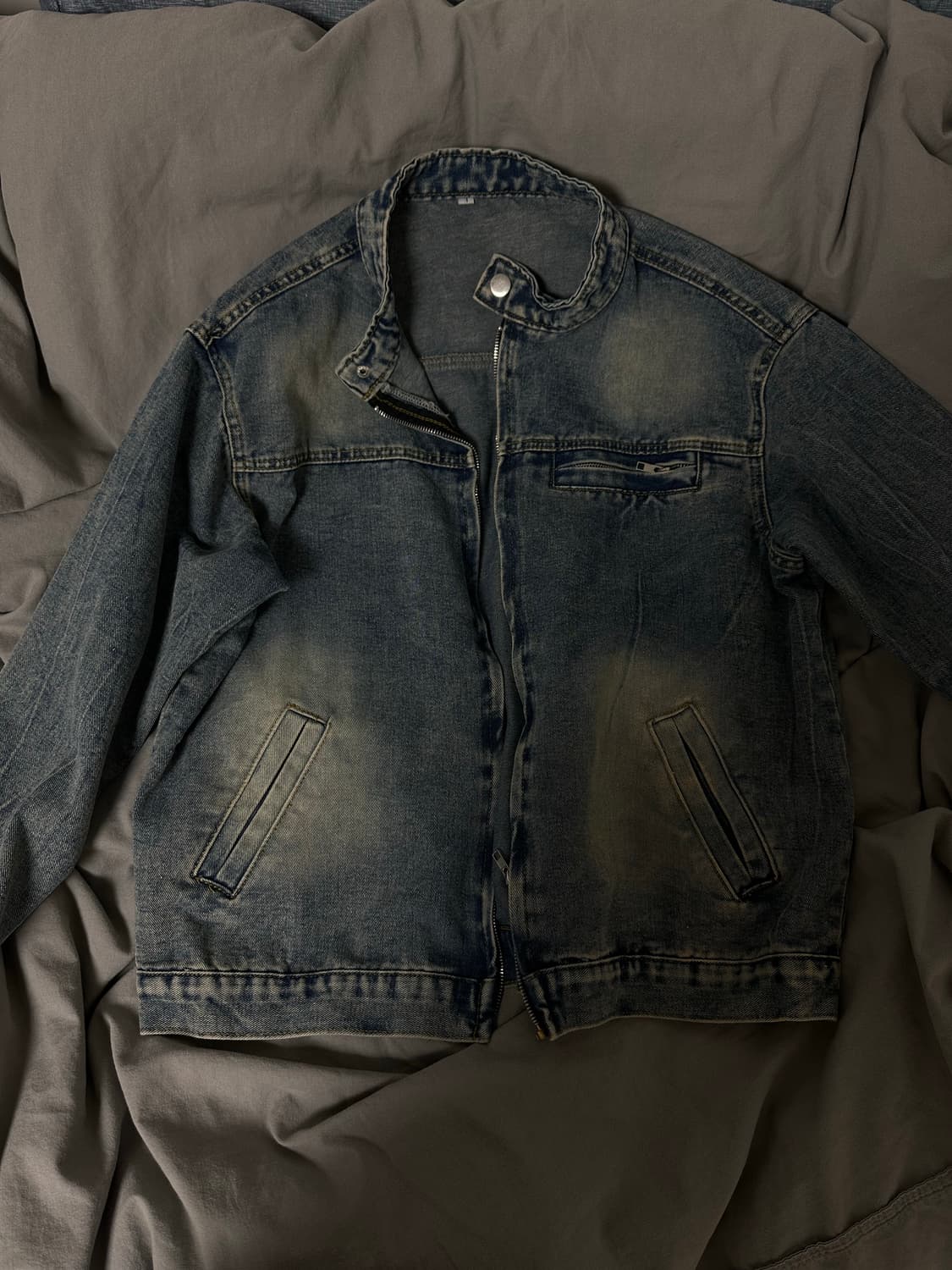 빈티지 박시 오버핏 데님 청자켓 상품이미지1