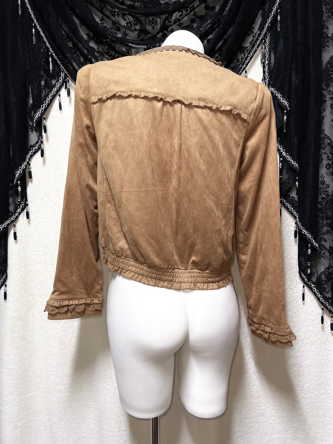 엑시즈팜 라떼갸루 로걀 브라운 레이스프릴 스웨이드 자켓 엔틱 하치 모리 상품이미지9