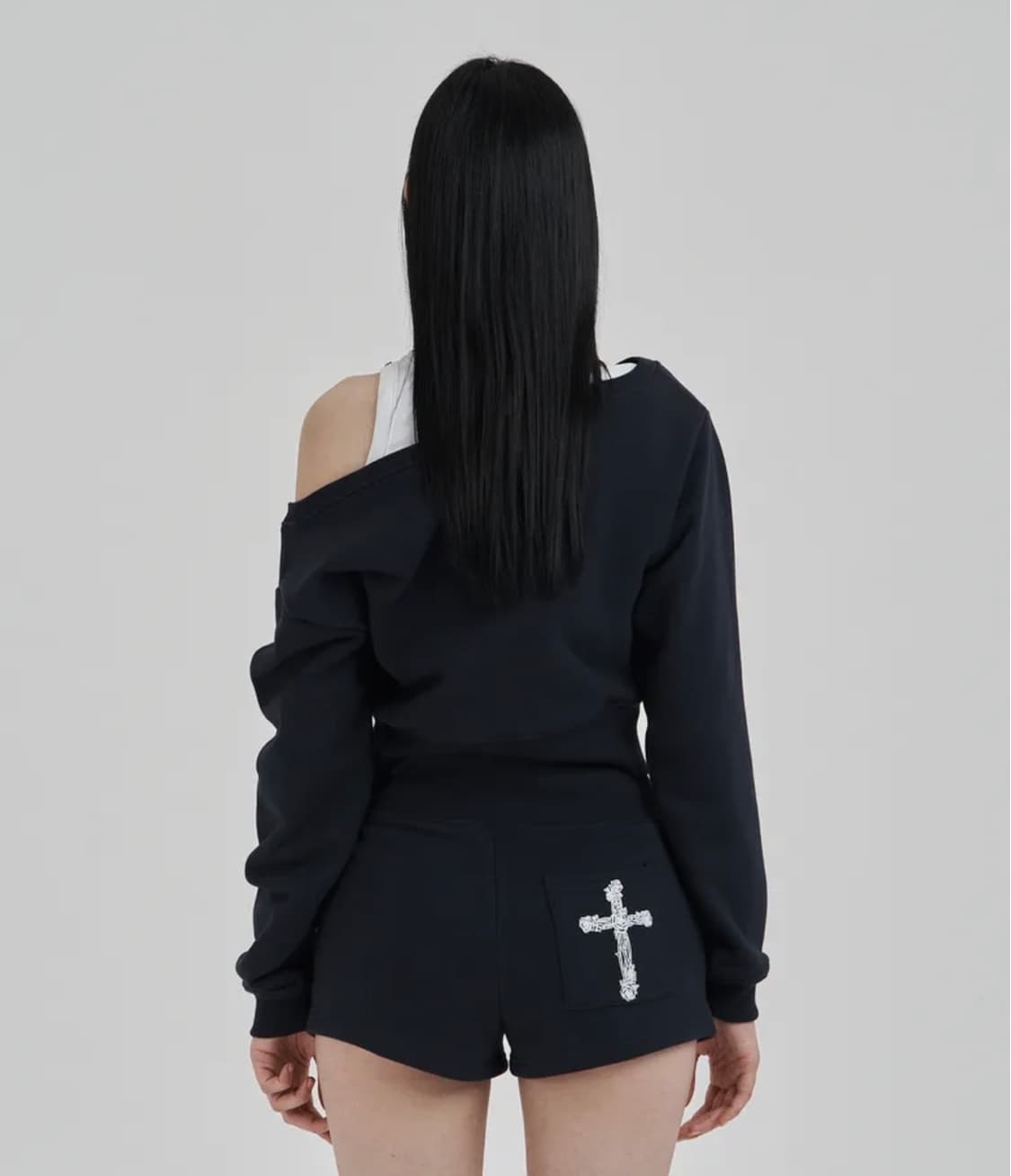 illio Navy Angel sweat shorts+shirts 상품이미지2