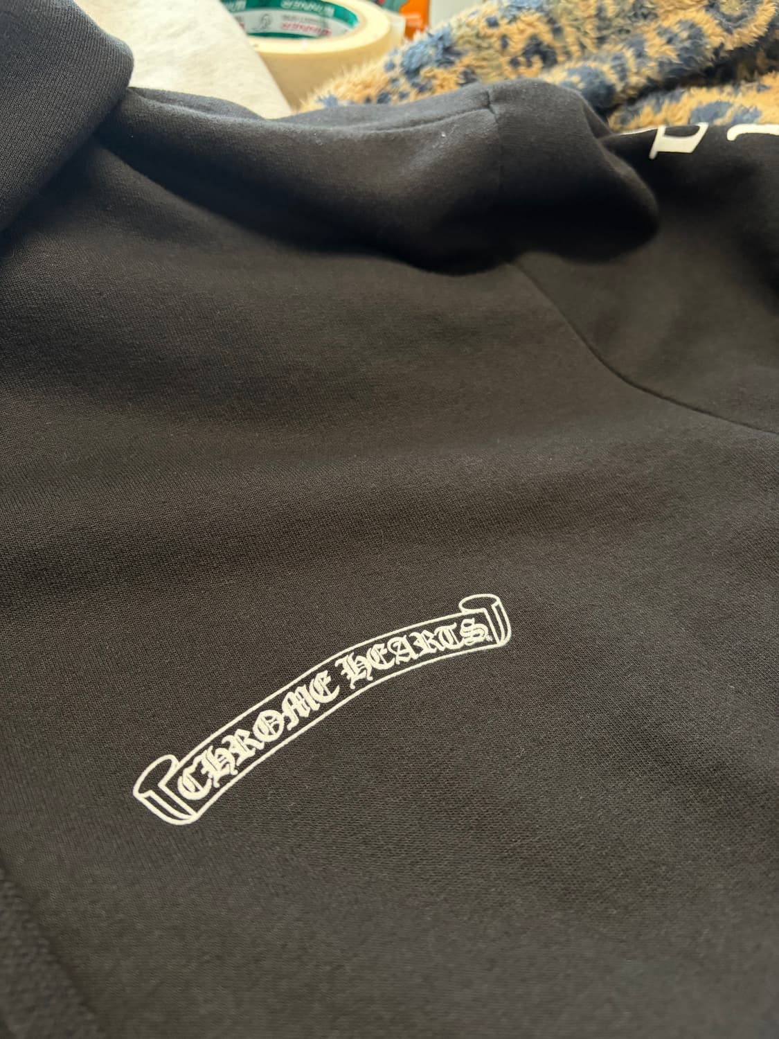 크롬하츠 스크롤 로고 퍽유 플리스 후드집업 XL 상품이미지5