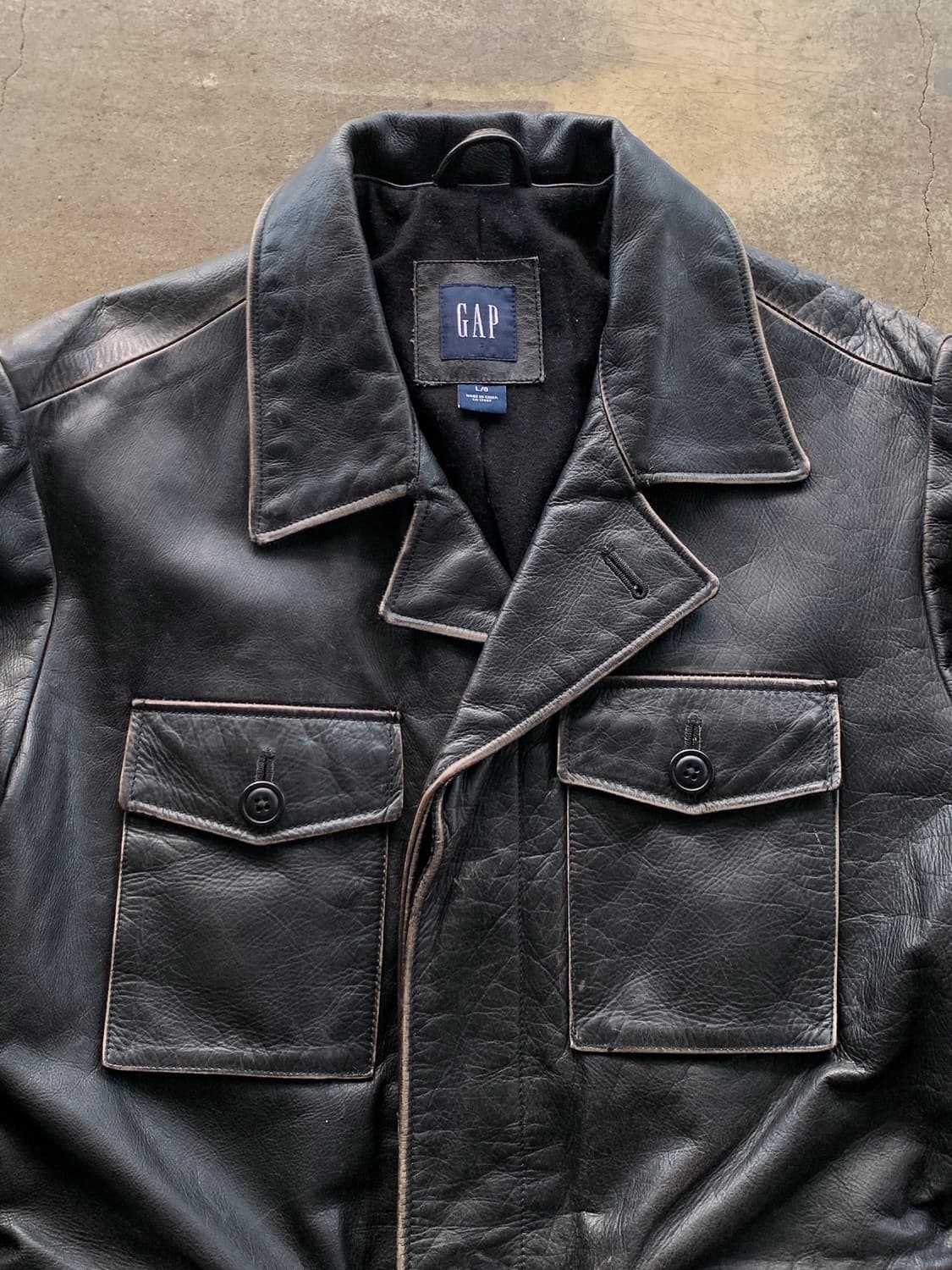 2000s 초반 올드 갭 M-43 모티브 레더 필드 자켓 상품이미지2