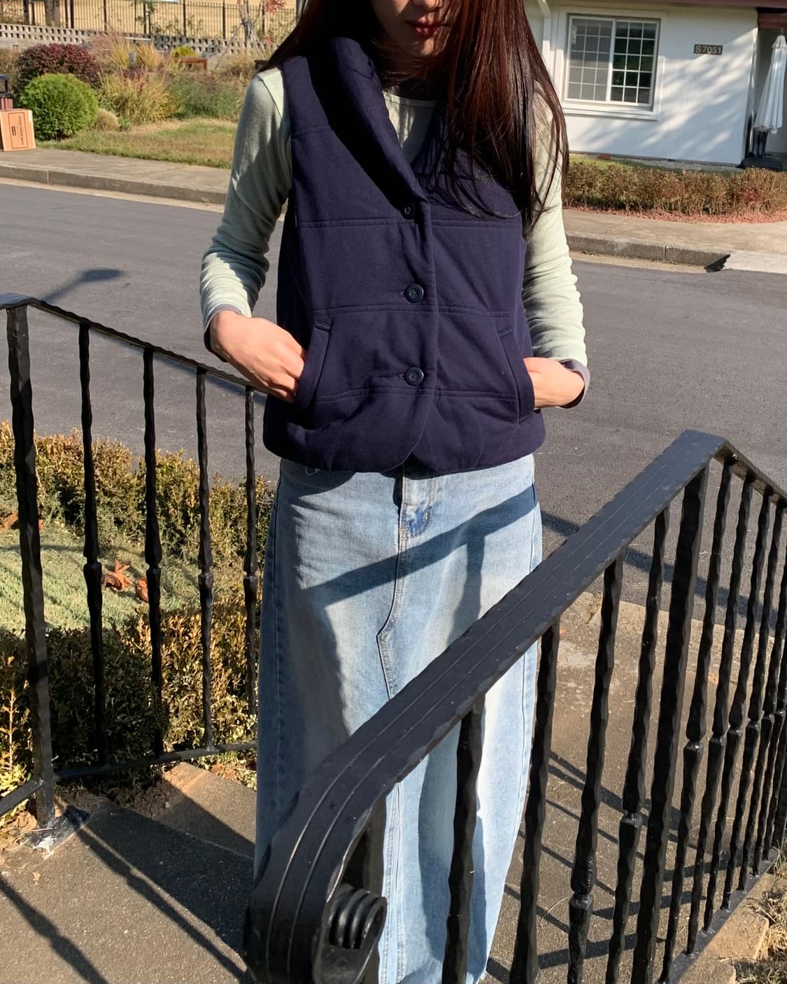 [BEAMS HEART] Shawl Collar Padded Vest 상품이미지2