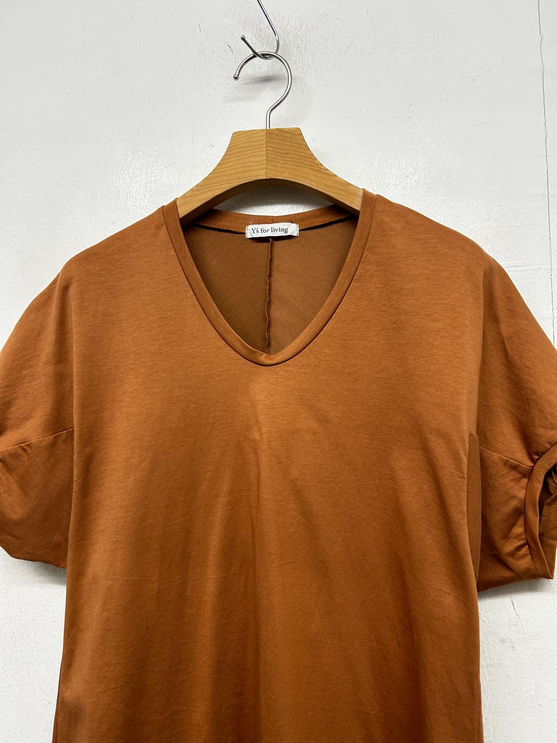 Ys for living 요지야마모토 브라운 롱 반팔 티셔츠 상품이미지2