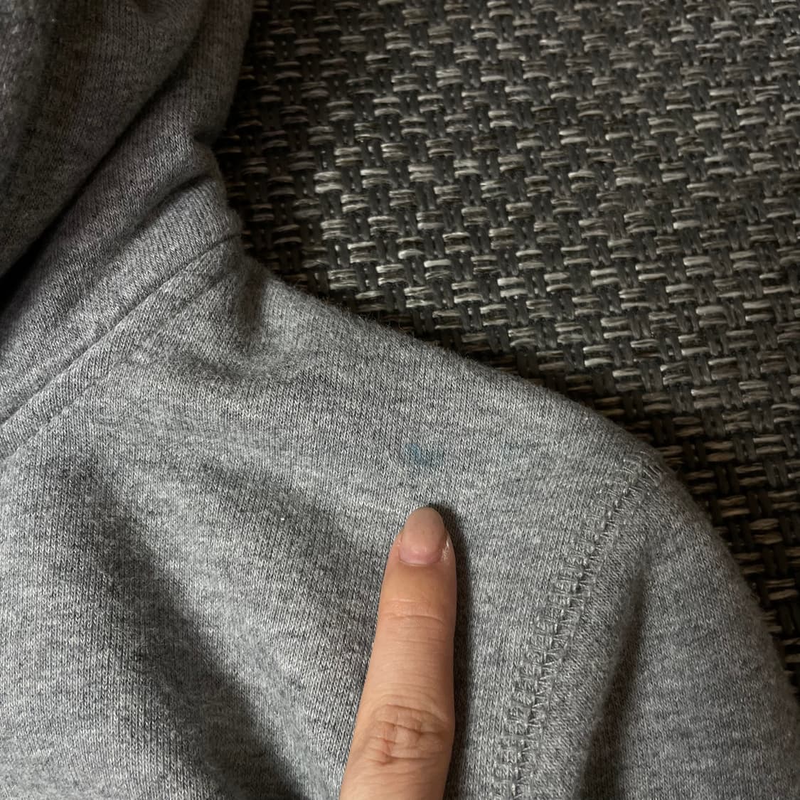 후아유 그레이 화이트 패치 후드집업 M 상품이미지6