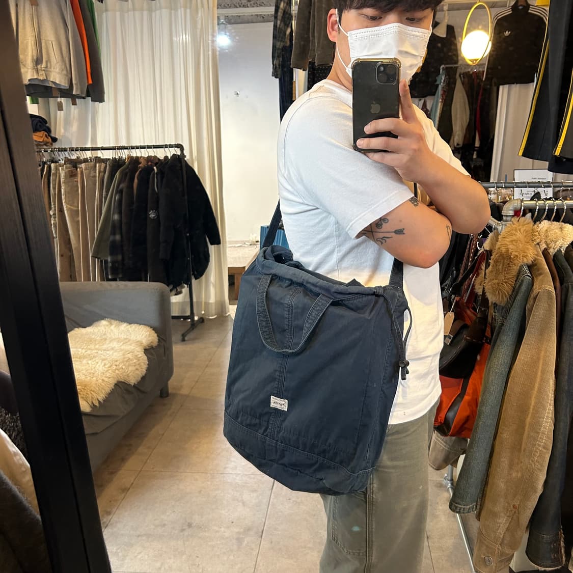 요시다 포터 네이비 코튼 숄더백 토트백 헬멧백  상품이미지10