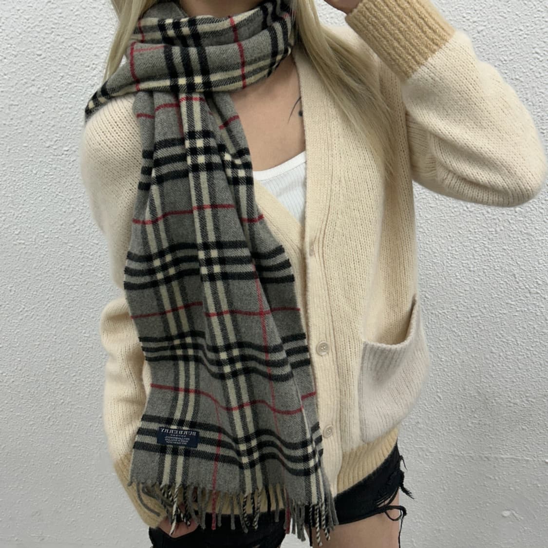 버버리 그레이 노바체크 램스울 머플러 상품이미지2
