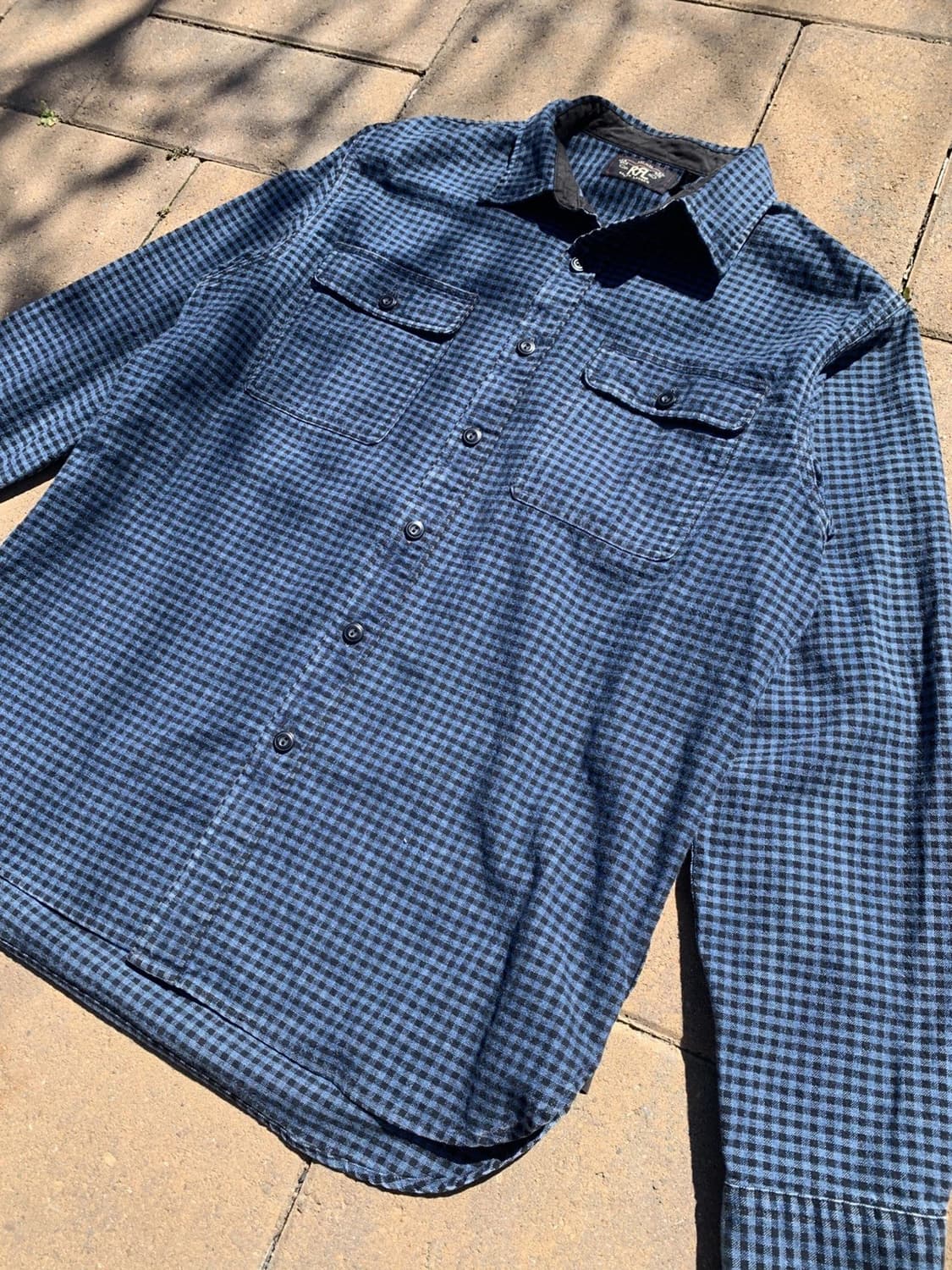 RRL 더블알엘 인디고 블루 체크 워크셔츠 상품이미지2