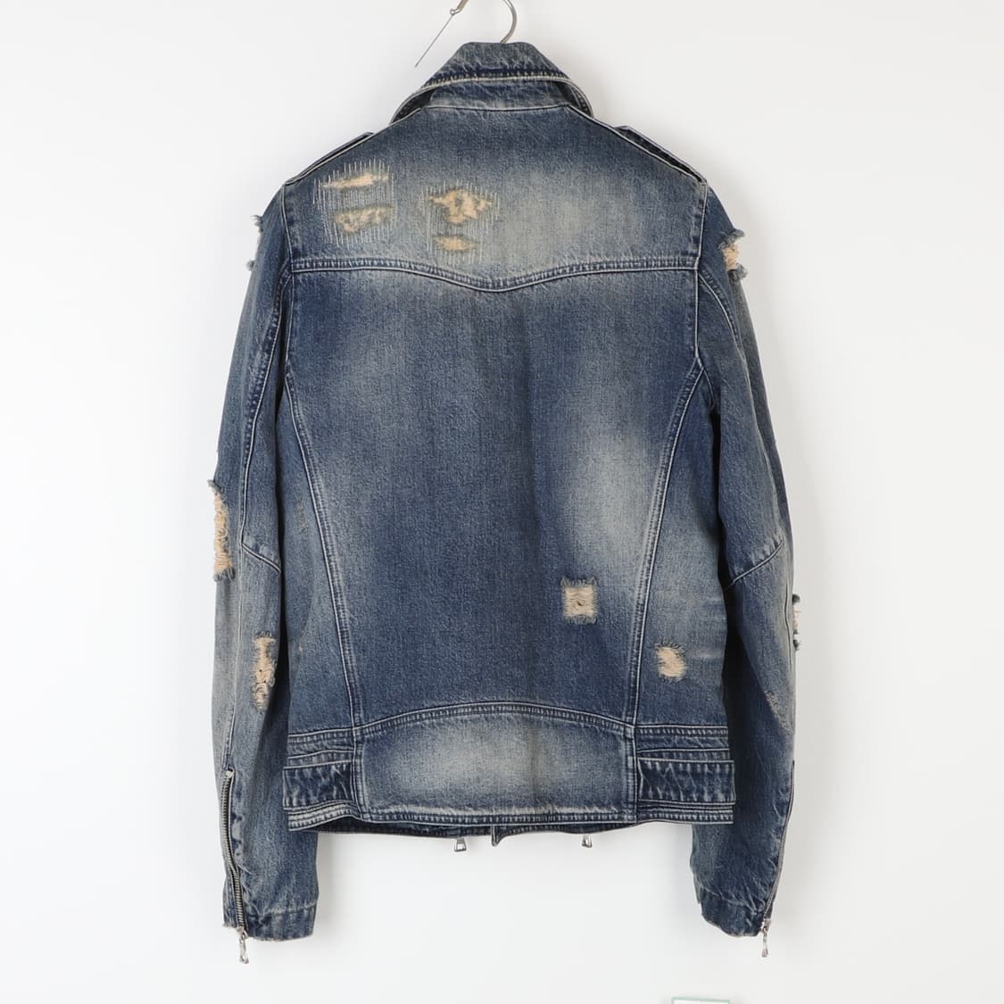 S / BALMAIN 발망 워싱 데님 라이더 자켓 상품이미지2