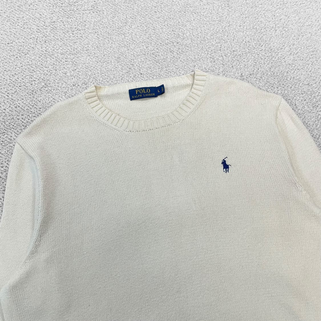 폴로 랄프로렌 포니 로고 코튼 니트 아이보리 상품이미지2