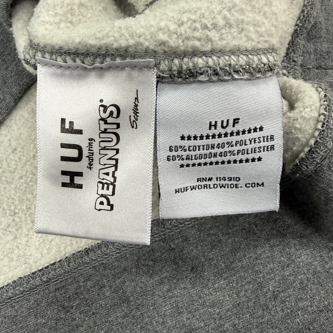 (L)허프 HUF x 피넛츠 빅로고 후드티셔츠(차콜) 상품이미지3