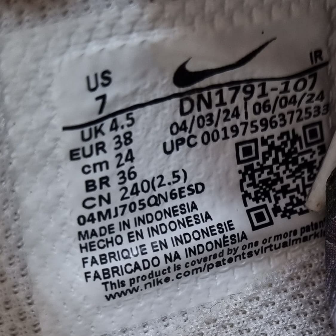 나이키 코르테즈 흰검 여성운동화240. 상품이미지6