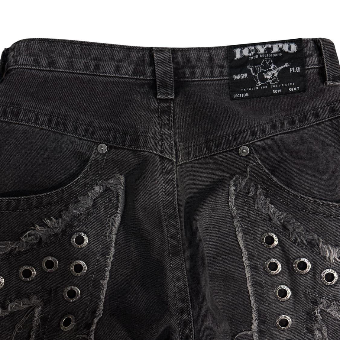 트루릴리전 X 아이시토 데인저 홀스 슈 데님팬츠 블랙 상품이미지5