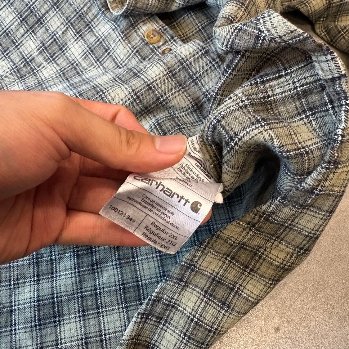 칼하트 오리지널 해비 코튼 체크 긴팔 셔츠 상품이미지8