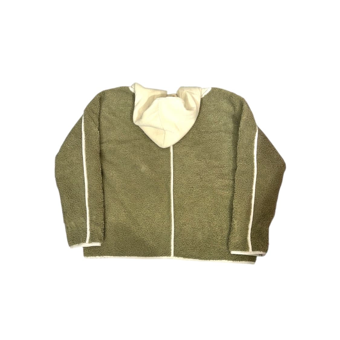 빈티지 커스텀 카키 베이지 후리스 뽀글이 후드 점퍼 F 상품이미지5