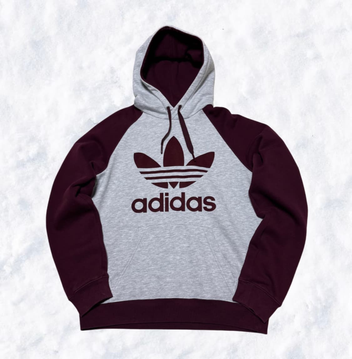 아디다스 버건디 그레이 후드티 상품이미지1