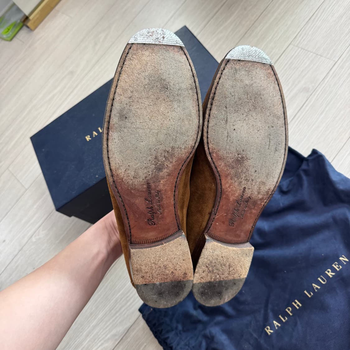 폴로 랄프로렌 퍼플라벨 스너프 스웨이드 로퍼 10.5D 상품이미지3