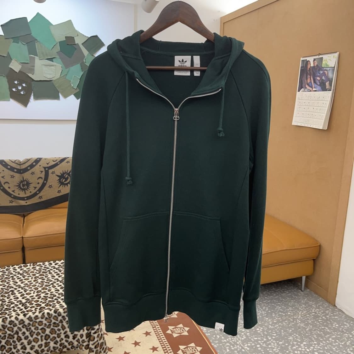 아디다스 빈티지 캐주얼 딥그린 롱 후드집업 L C09676 상품이미지3