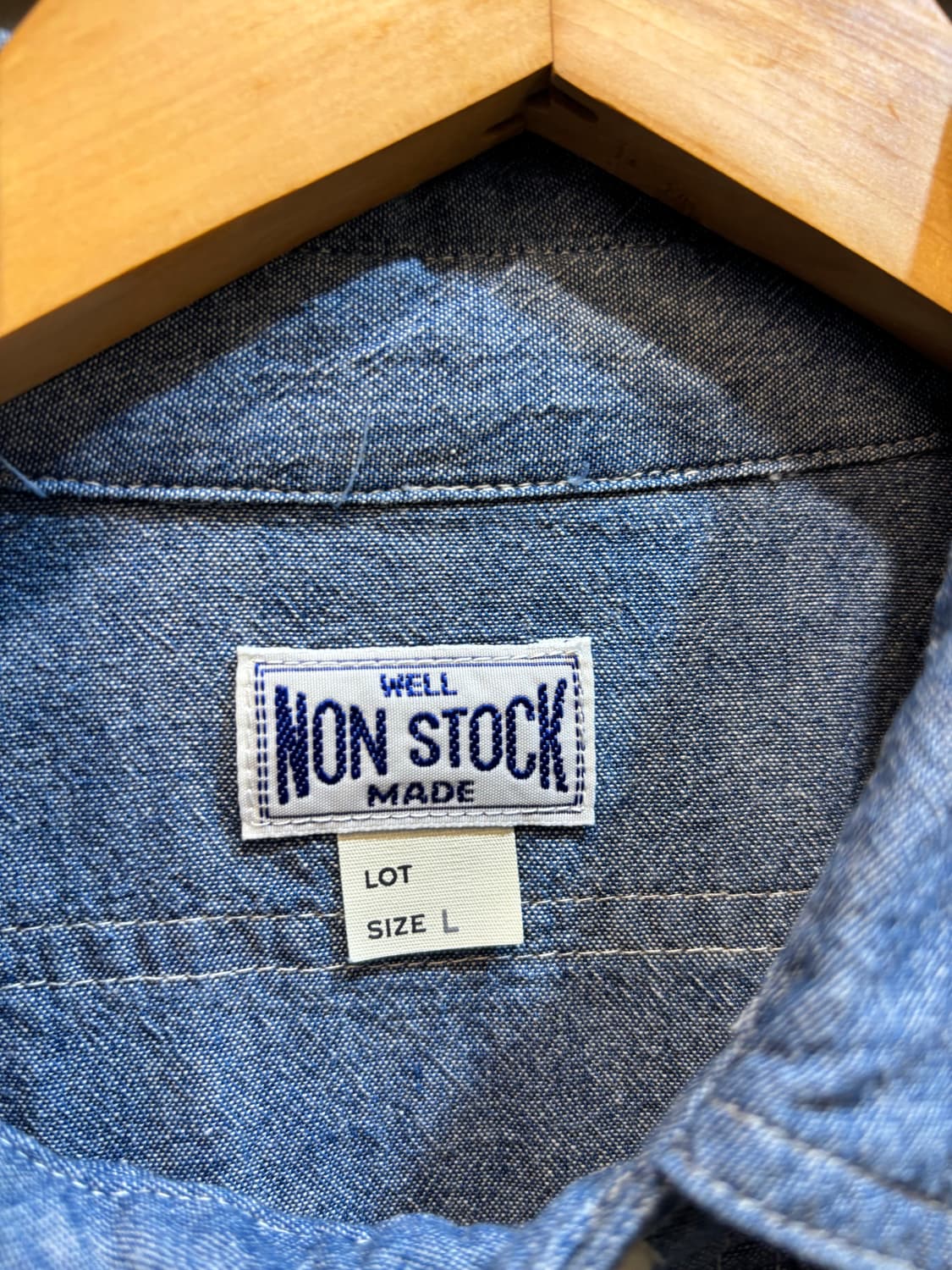 [L] 논스탁(NONSTOCK) 샴브레이 워크 셔츠 3.9  내용: [L 상품이미지4