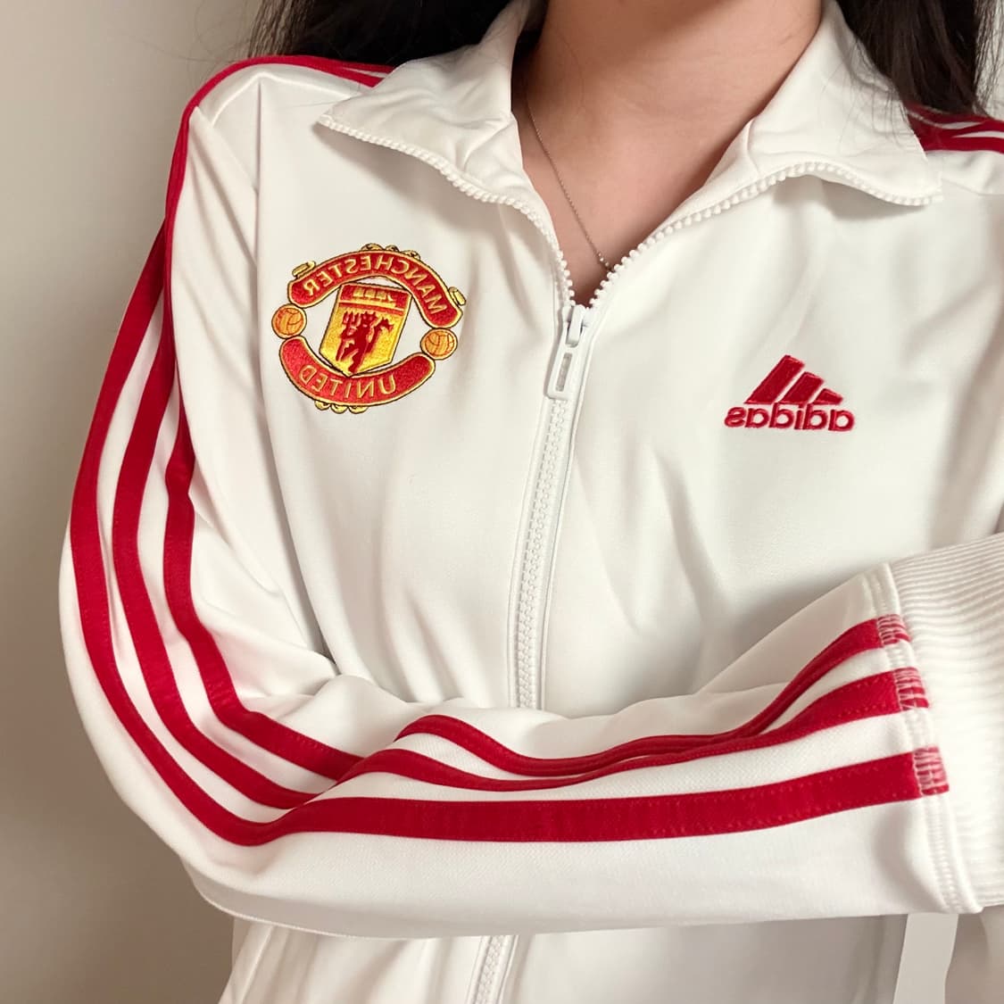 아디다스 대대장 맨유 화이트 흰빨 져지 트랙탑 상품이미지1