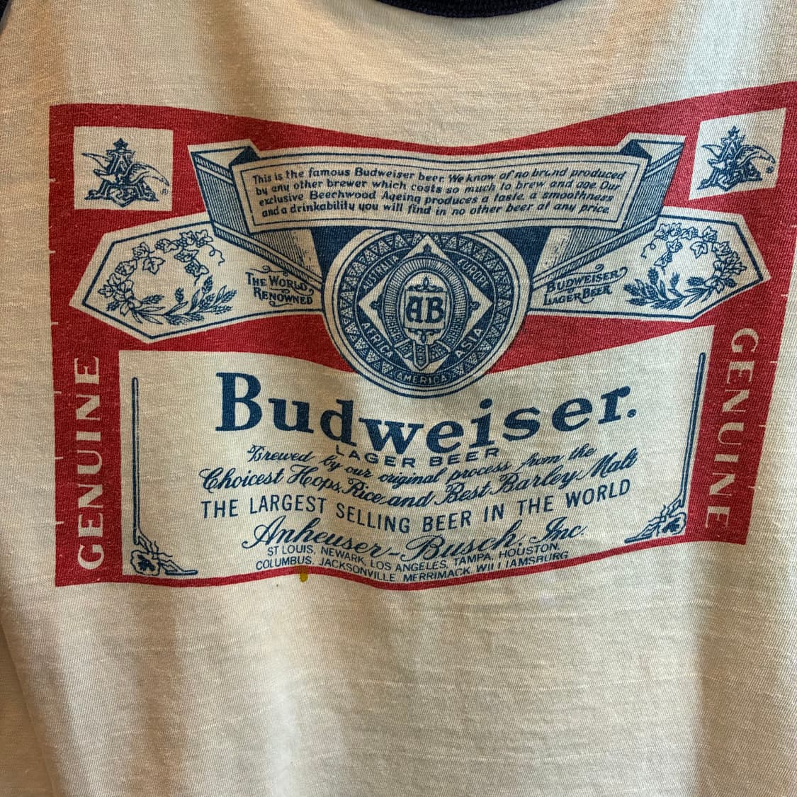 70s Vintage Budweiser Label Tank Top 상품이미지5