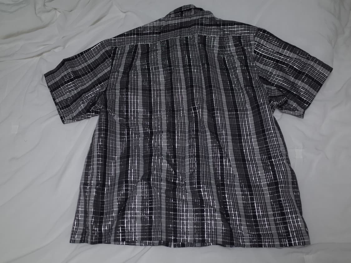 [M] 슈프림 (Supreme) 메탈릭 플레이드 숏슬리브 셔츠 블랙 상품이미지3