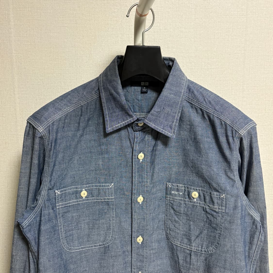 유니클로 샴브레이 워크셔츠 / 진청, M 상품이미지2