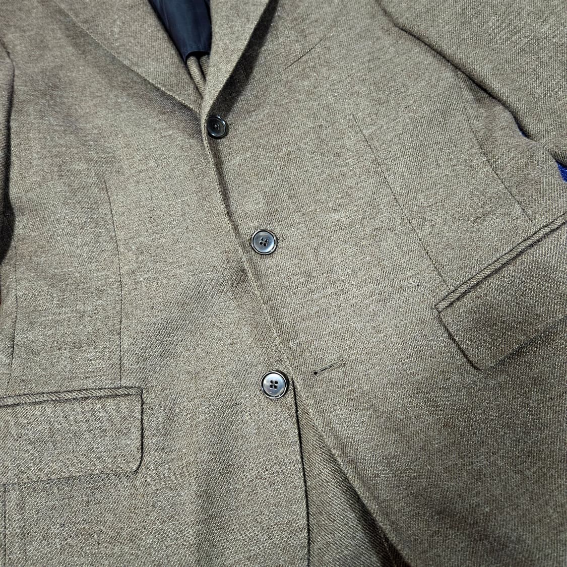 맨온더분 캐시미어 울 혼방 3버튼 헤링본 블레이저 46 상품이미지4