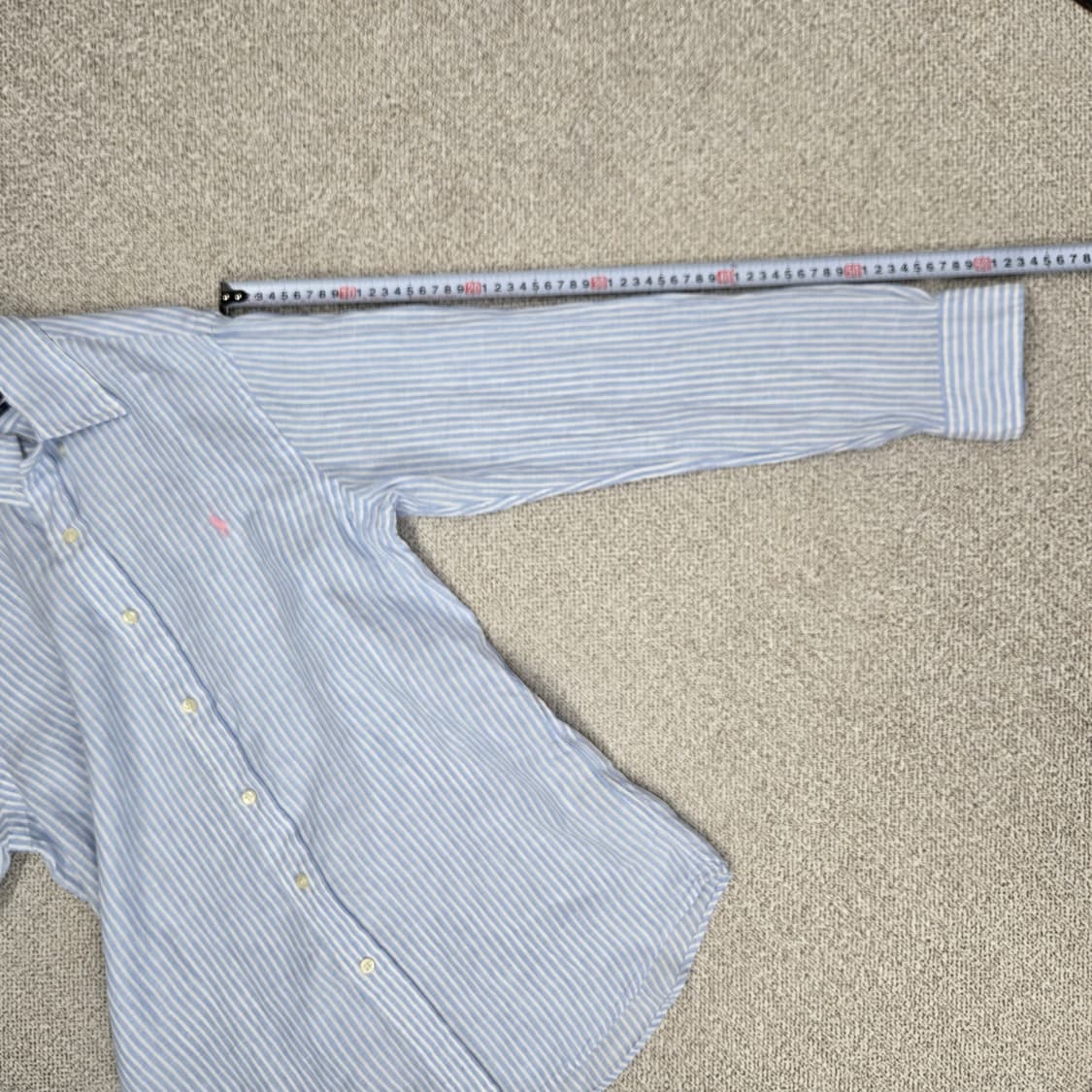 0068.폴로 랄프로렌  스트라이프린넨 셔츠 블루S 상품이미지7
