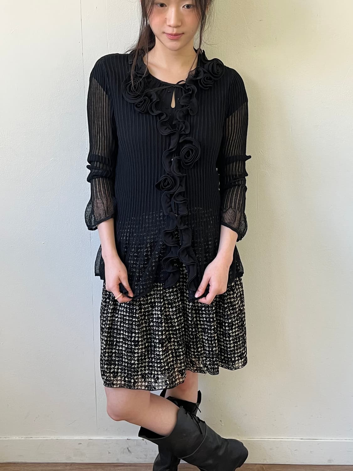 Chamois 플라워 시스루 가디건 상품이미지4