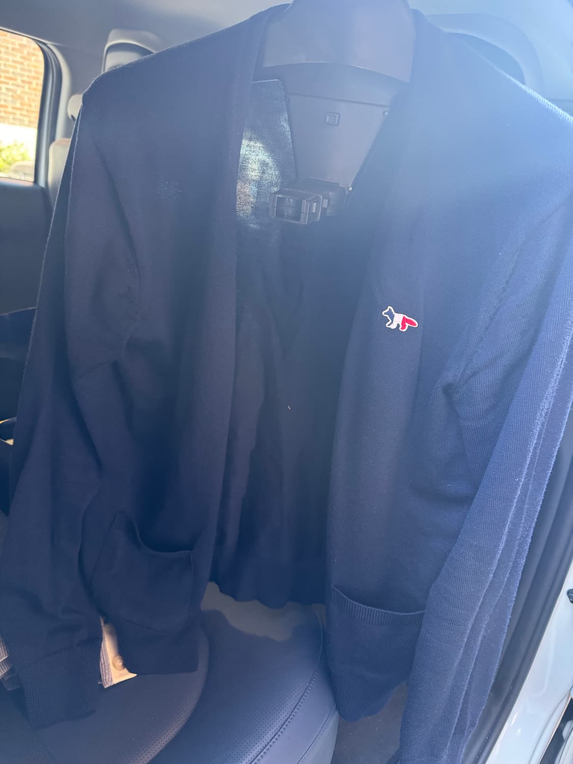 메종 키츠네 트라이컬러 폭스 패치 클래식 가디건 네이비 XL 상품이미지1