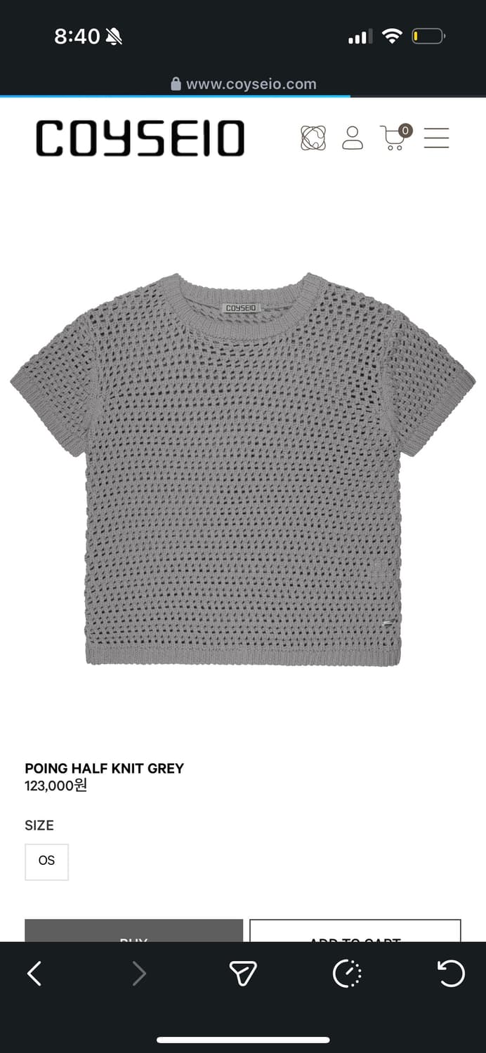 코이세이오 POING HALF KNIT GREY  상품이미지1
