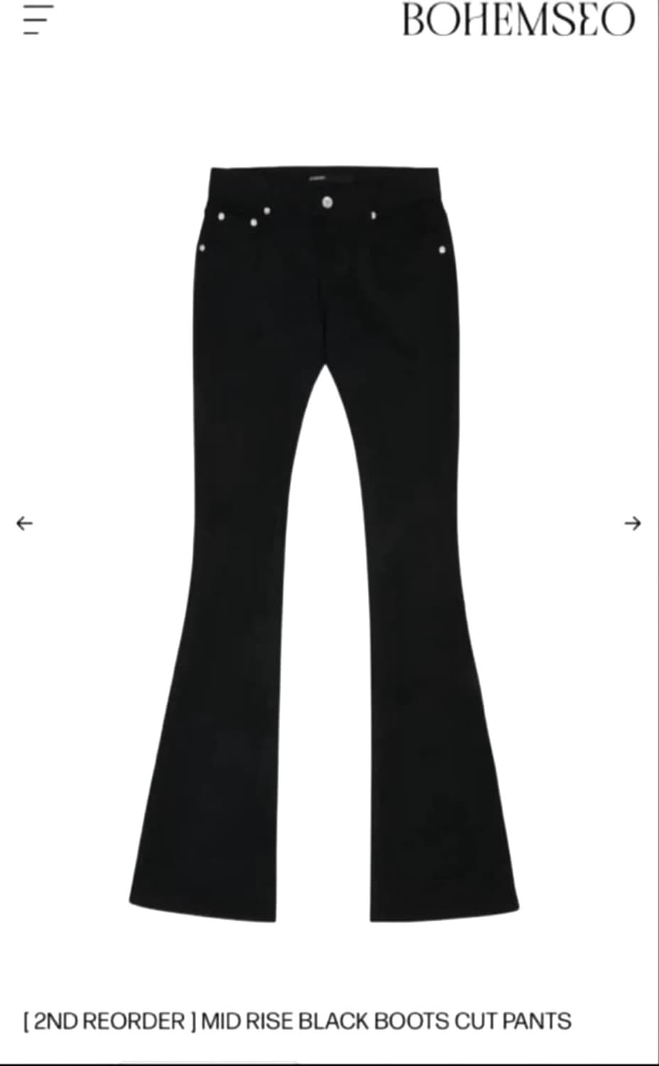 MID RISE BLACK BOOTS CUT PANTS 상품이미지1