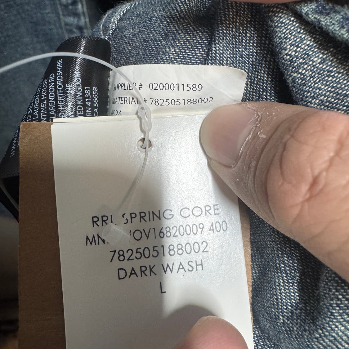 L) 더블알엘 웨스턴 셔츠 다크워시 상품이미지4