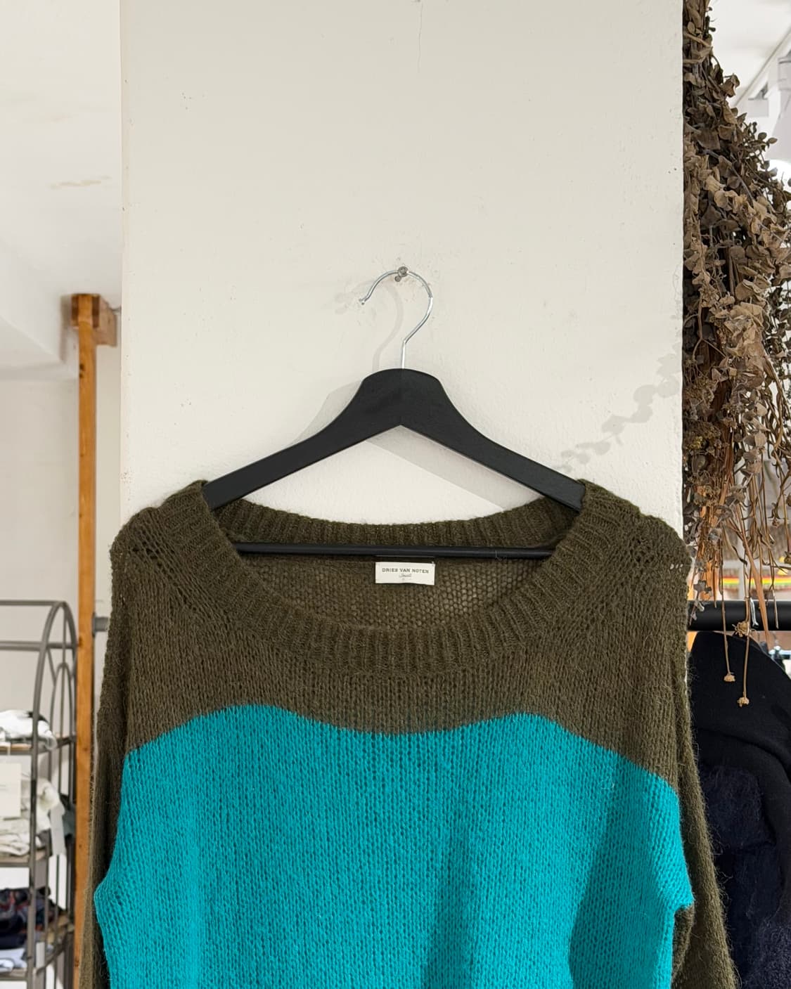 드리스 반 노튼 민트 배색 알파카 블렌드 니트  상품이미지4