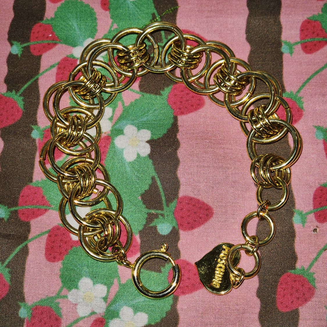 90s 모스키노 사슬 라운드 볼드 하트 팔찌 상품이미지10