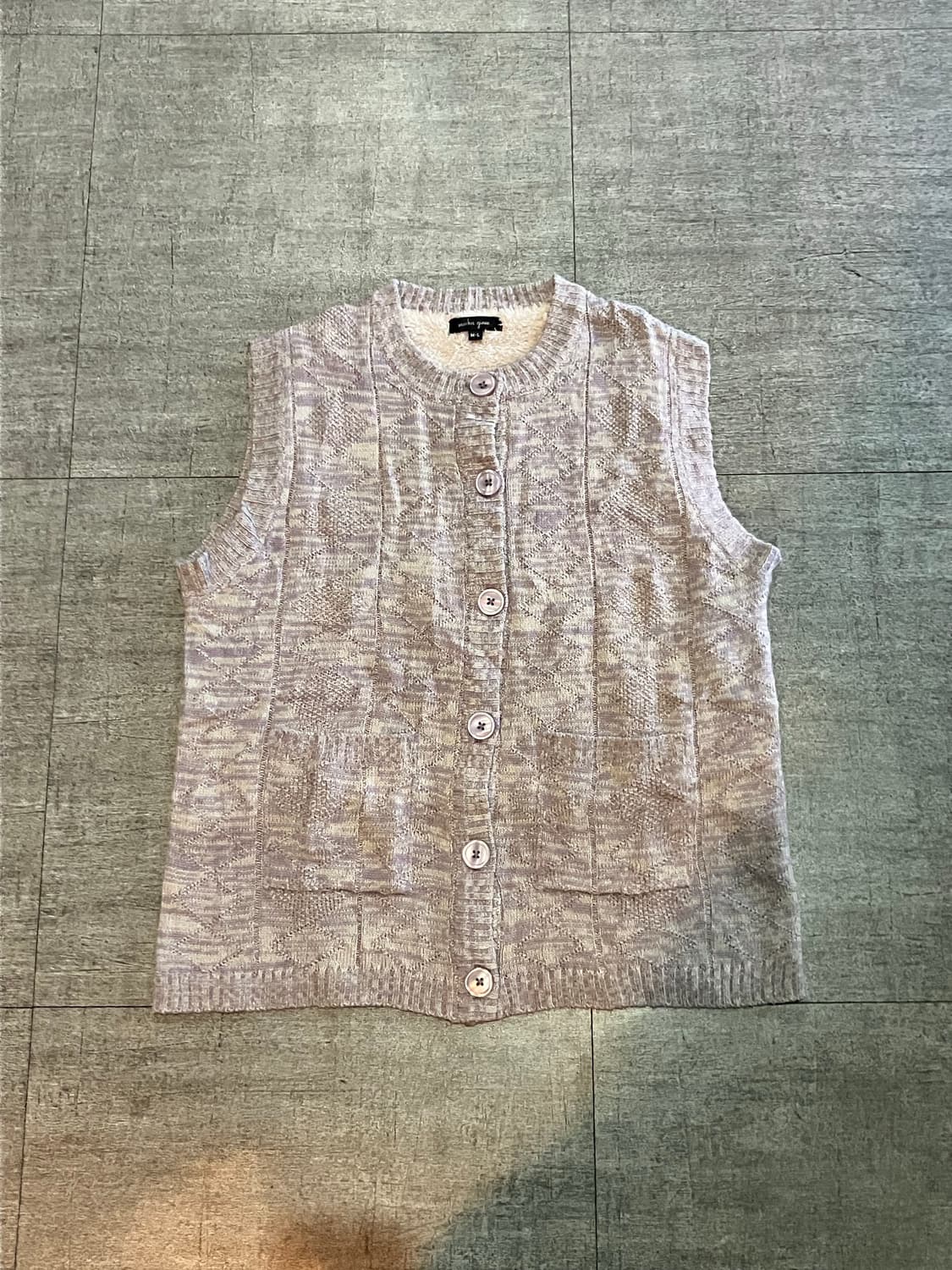 일본빈티지 Wlocra 하구미모리걸 할메카지 니트양털베스트 퍼플 상품이미지1