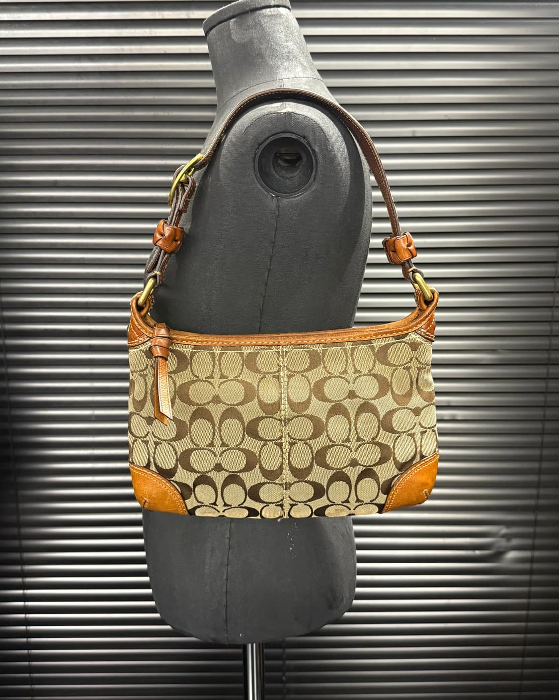 코치 버클백 숄더백 토드백 미니백 카멜 로고 가죽 웨스턴 에스닉 브라운  상품이미지2