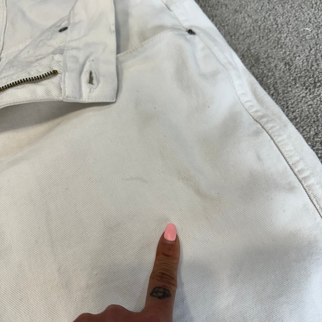 폴로 폴로진 화이트 코튼 와이드 하프팬츠(32) 상품이미지6