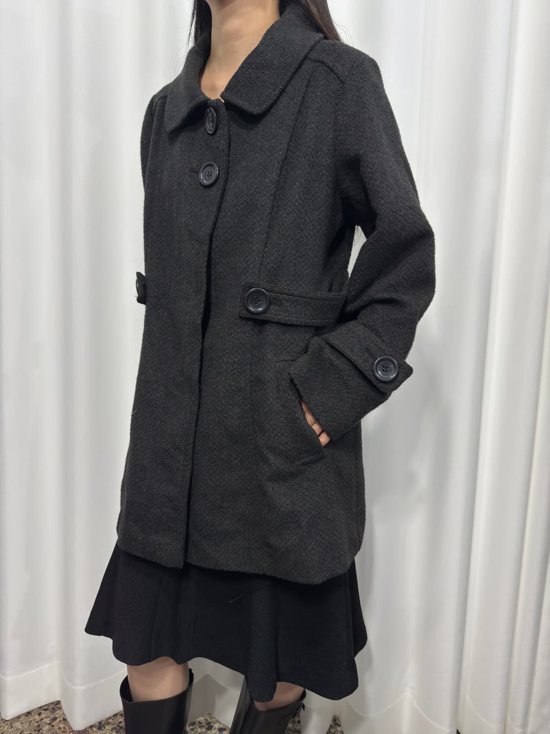 sans fin gray button coat 상품이미지4