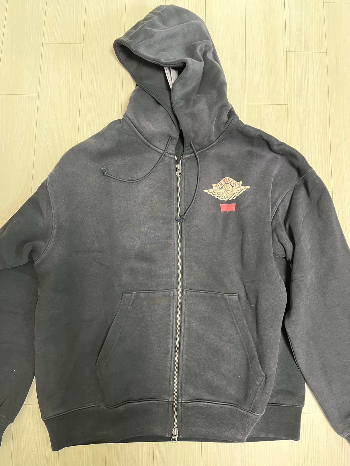 [M] 조던 리바이스 풀 집 후디 블랙 새상품 상품이미지4