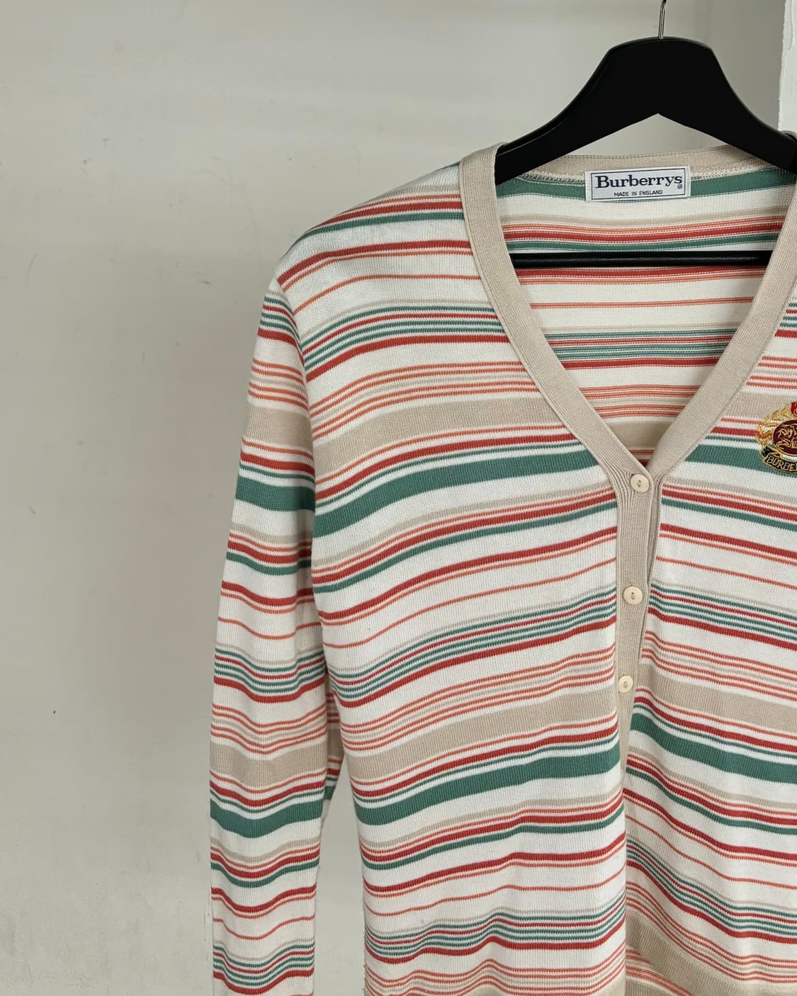버버리 스트라이프 자수 니트 가디건 상품이미지3
