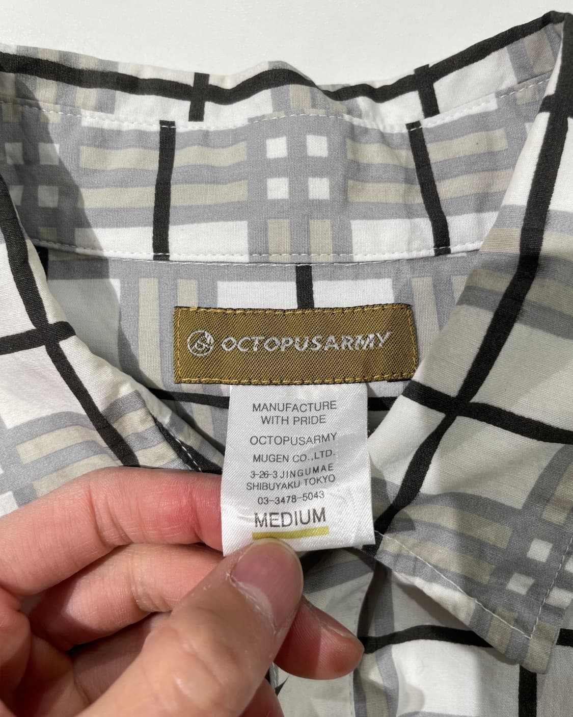 옥토퍼스 아미 로고 싱글 포켓 체크 코튼 셔츠 상품이미지7