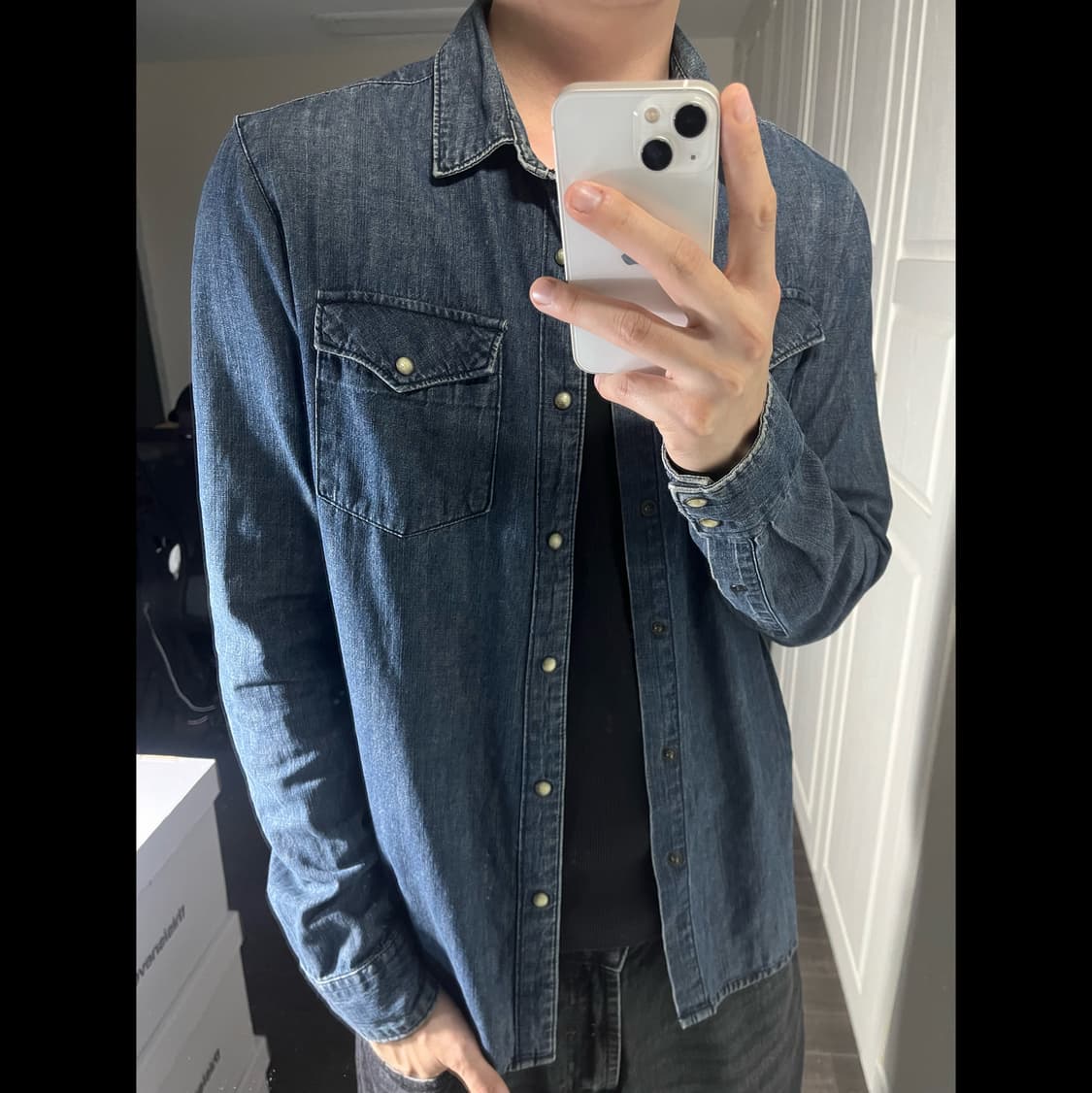 [L] GIORDANO 지오다노 데님 셔츠 상품이미지1