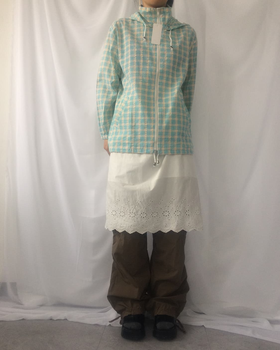 Check pattern hood zip up 상품이미지6