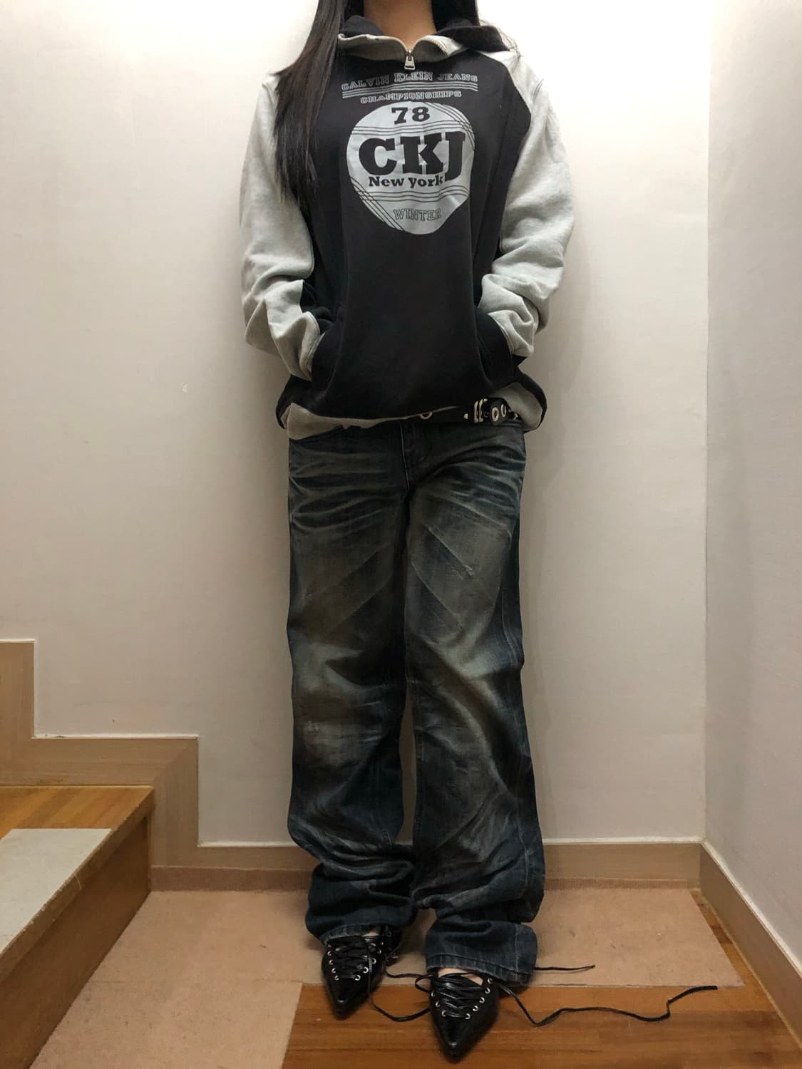 빈티지 캘빈클라인 블랙 후디 상품이미지5