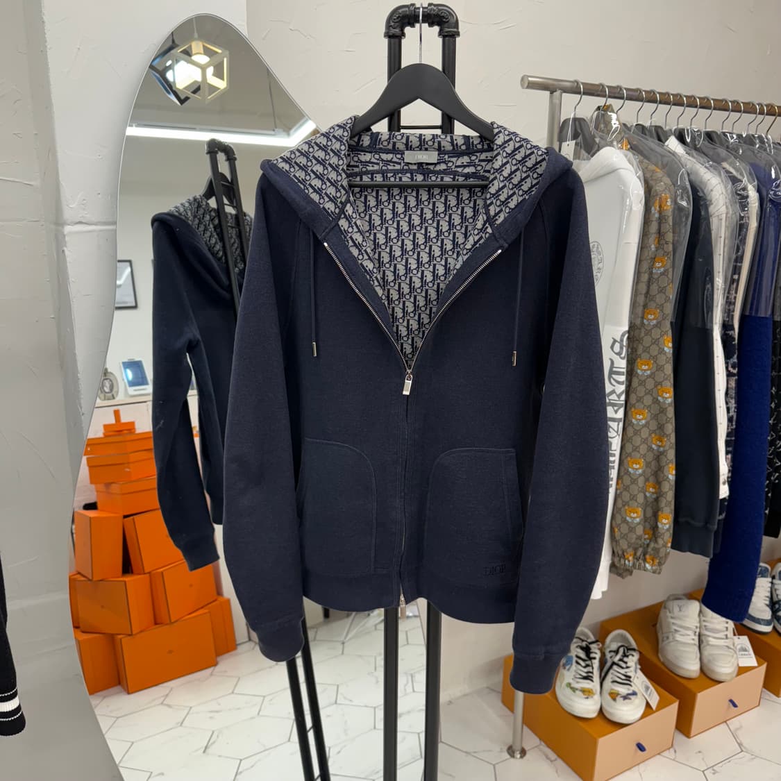 [L] 디올 오블리크 캐시미어 후드집업 상품이미지2