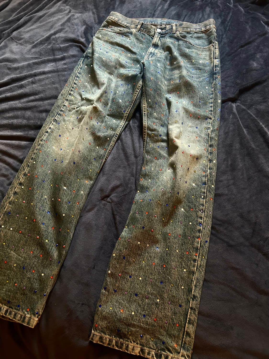 마틴로즈 21ss 스터드 라인스톤 데님 팬츠 상품이미지3